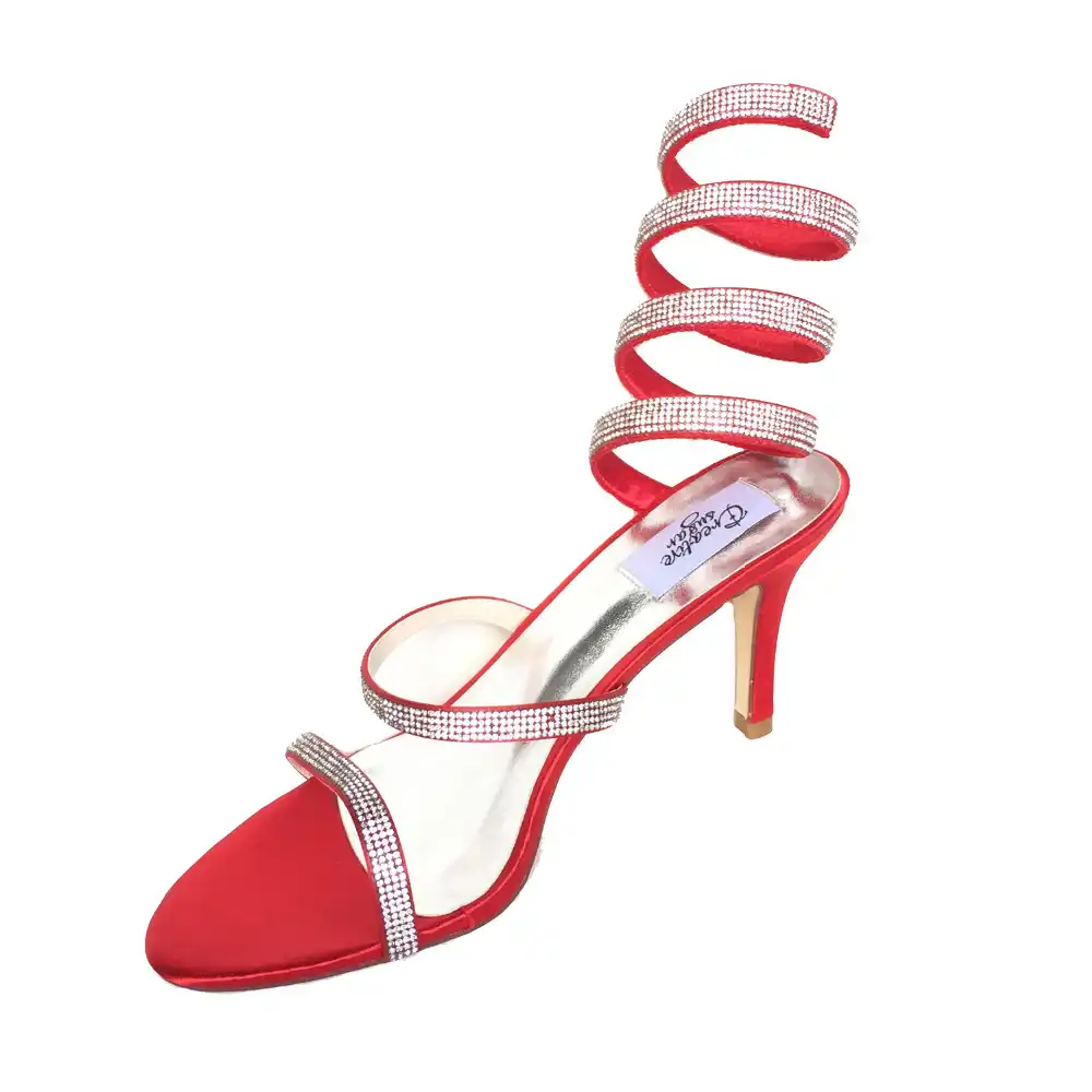 rhinestone spiral heels