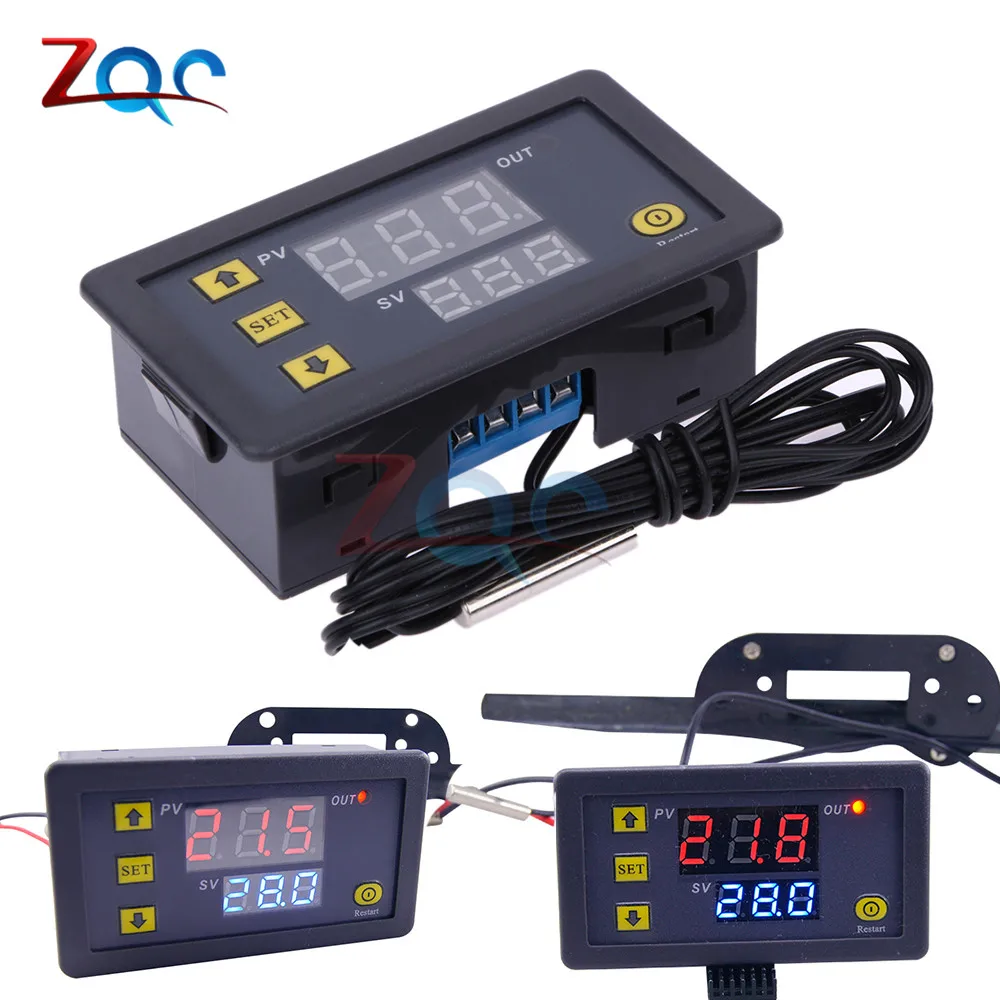 

W3230 DC 12V AC 110V 220V 20A LED Digital Temperature Controller Thermostat Thermometer Temperature Control Switch Sensor Meter