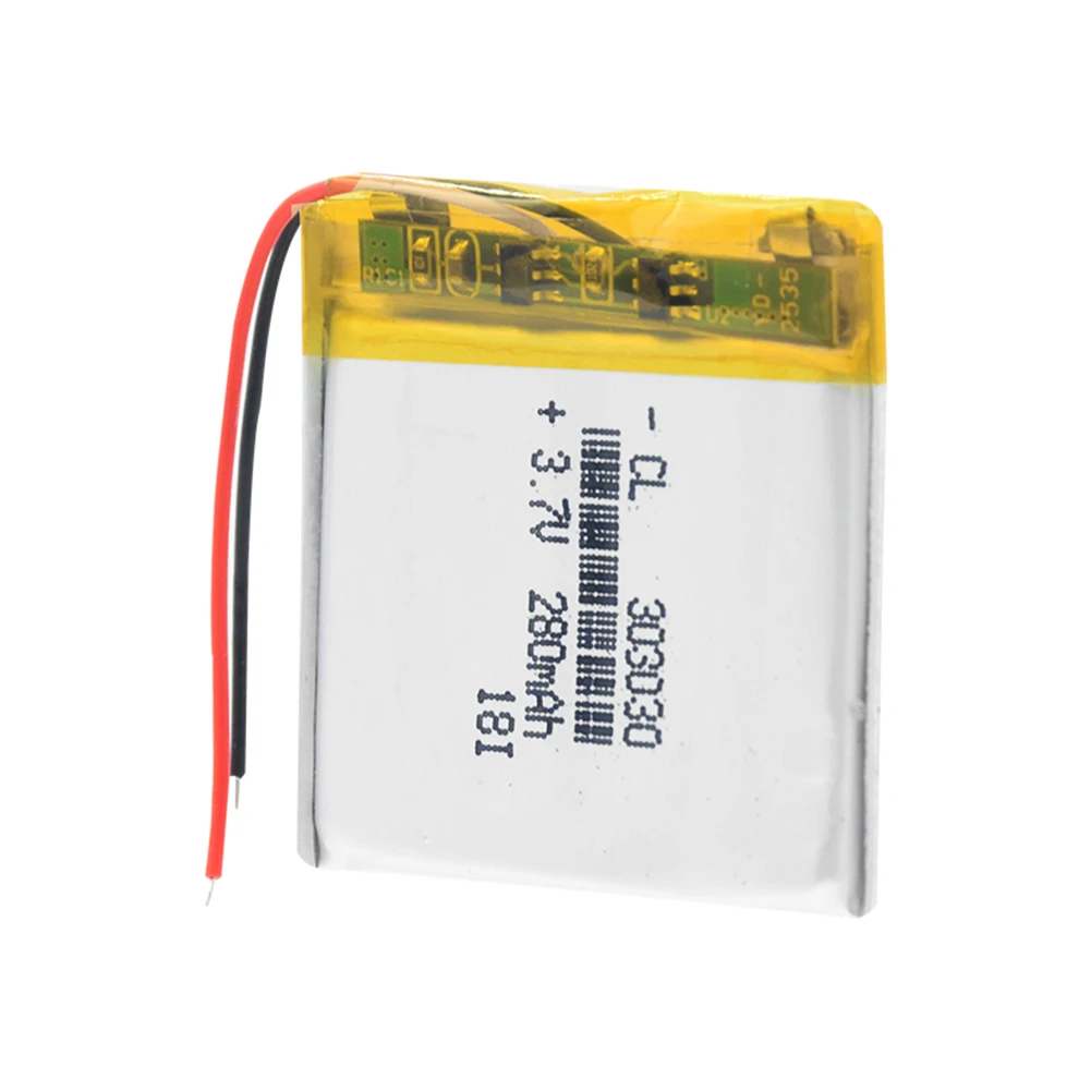 Polymer 303030 033030 3.7V 280MAH Rechargeable Lithium Battery With PCM For MP3 MP4 MP5 GPS Headset Electric Toy Voice Recorder