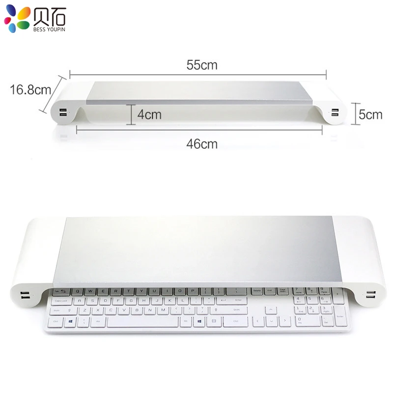 Portable 4 Ports USB Laptop Computer Monitor Stand PC Monitor Holder Notebook Desktop Mount Non-slip Holder for MacBook Pro/Air Portable 4 Ports USB Laptop Computer Monitor Stand PC Monitor Holder Notebook Desktop Mount Non-slip Holder for MacBook Pro/Air