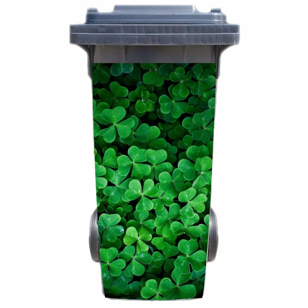 

Green Grass Pattern Picture Adhesive Removable Waterproof Sticker Decals Rubbish bin trash can Cover sticker 120liter 240liter