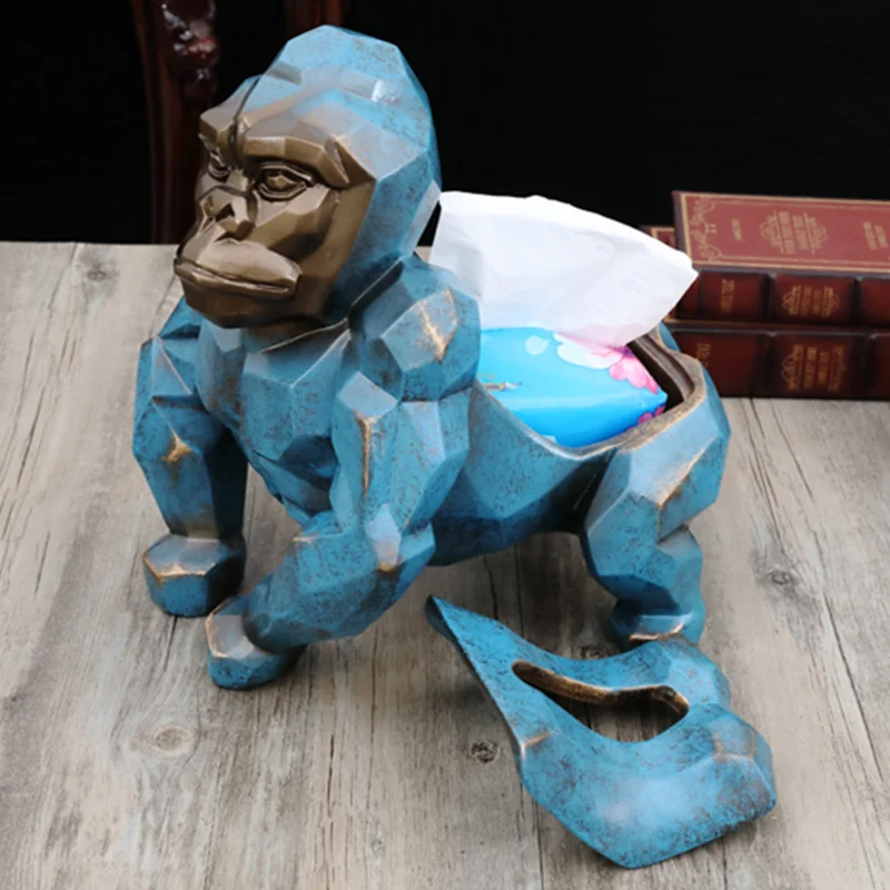Креативный держатель для ткани Gorilla с геометрическим орнаментом, Кассетный держатель для бумаги Orangutan, поднос для накачки, украшение для гостиной, лучший подарок