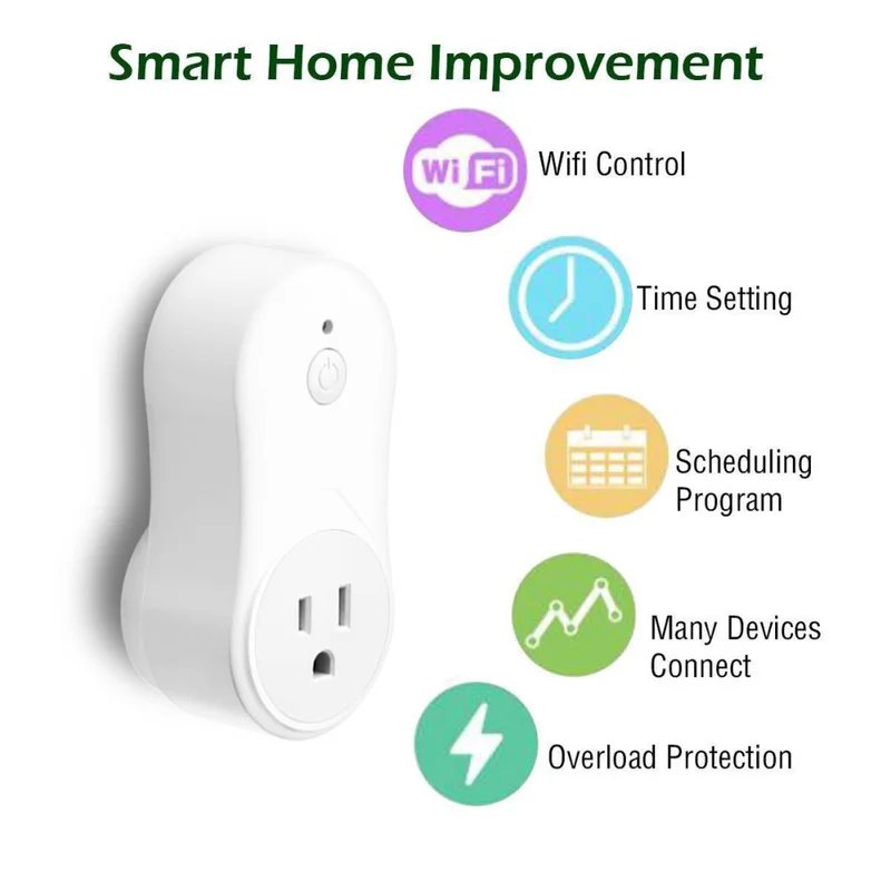 Великобритания/ЕС/США Wi-Fi Smart Plug 10A приложение дистанционное управление выключатель питания с Alexa Google Home аудио беспроводной контроль умная розетка