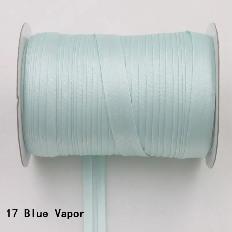 Полиэстер 5/"(15 мм) Атлас косой ленты косой связывания сплошной цвет для пошив одежды «сделай сам» и обрезки 25 ярдов/рулон - Цвет: 17  blue  vapor