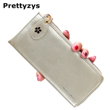 

Prettyzys long fashion women flower zipper wallets bag big capacity lady's clutch purse card holder