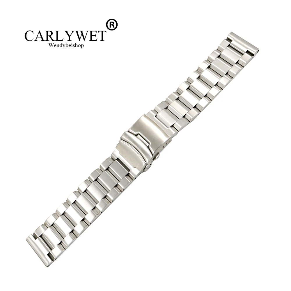 Мужской браслет CARLYWET из нержавеющей стали серебристый с двойной застежкой 18 20 22 24