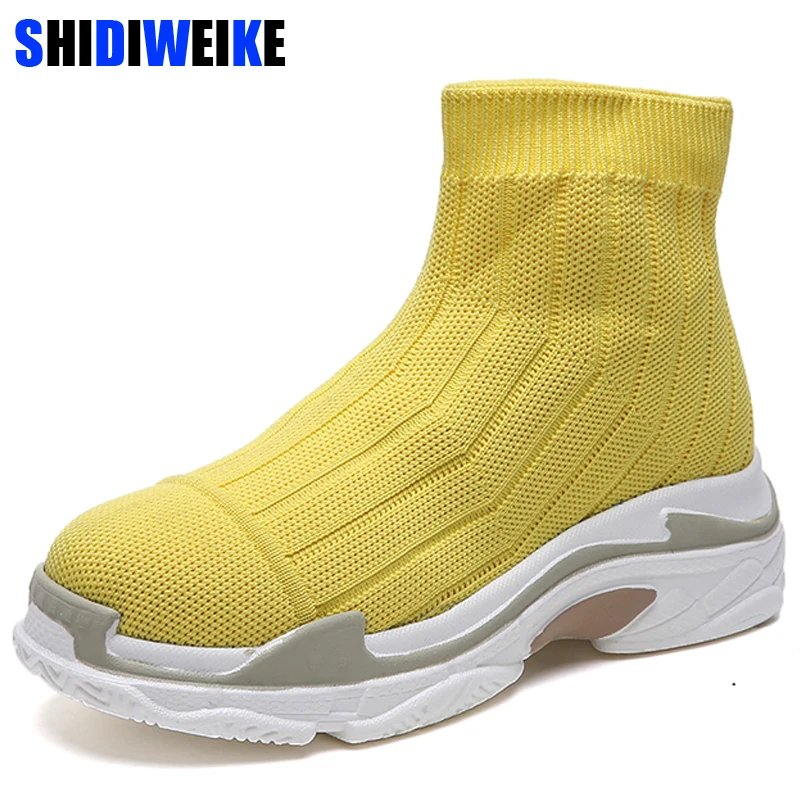 

Comfortable Ankle Boots Platform Women Short Sock Boot Casual Sneakers Fashion Candy Colors Shoes Woman Snow Boots n481