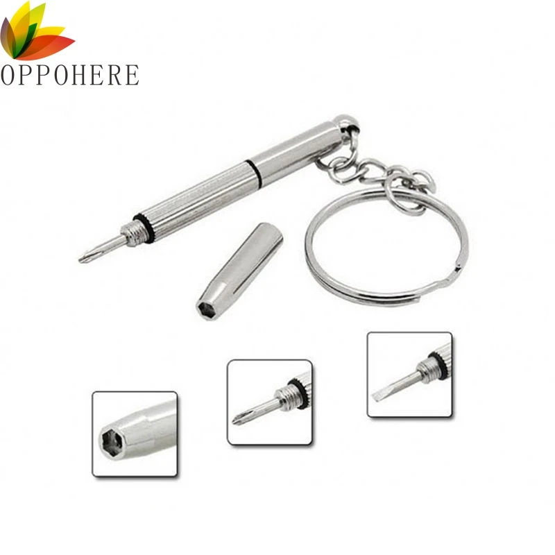 

3 in1 Mini Key Chain Ring With Screwdriver Suitable For Glasses Phone Watch LJ