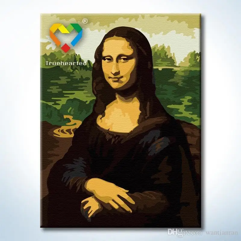 Mona Lisa DIY Painting Baby Toys 30x40cm Coloring Canvas Oil Painting