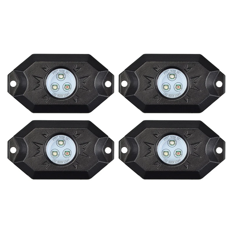  4Pods RGB LED Rock Light Lamp Kit SMART PHONE Bluetooth APP Controll Fit Cruise Motorcycle Snowmobi - 32996844381