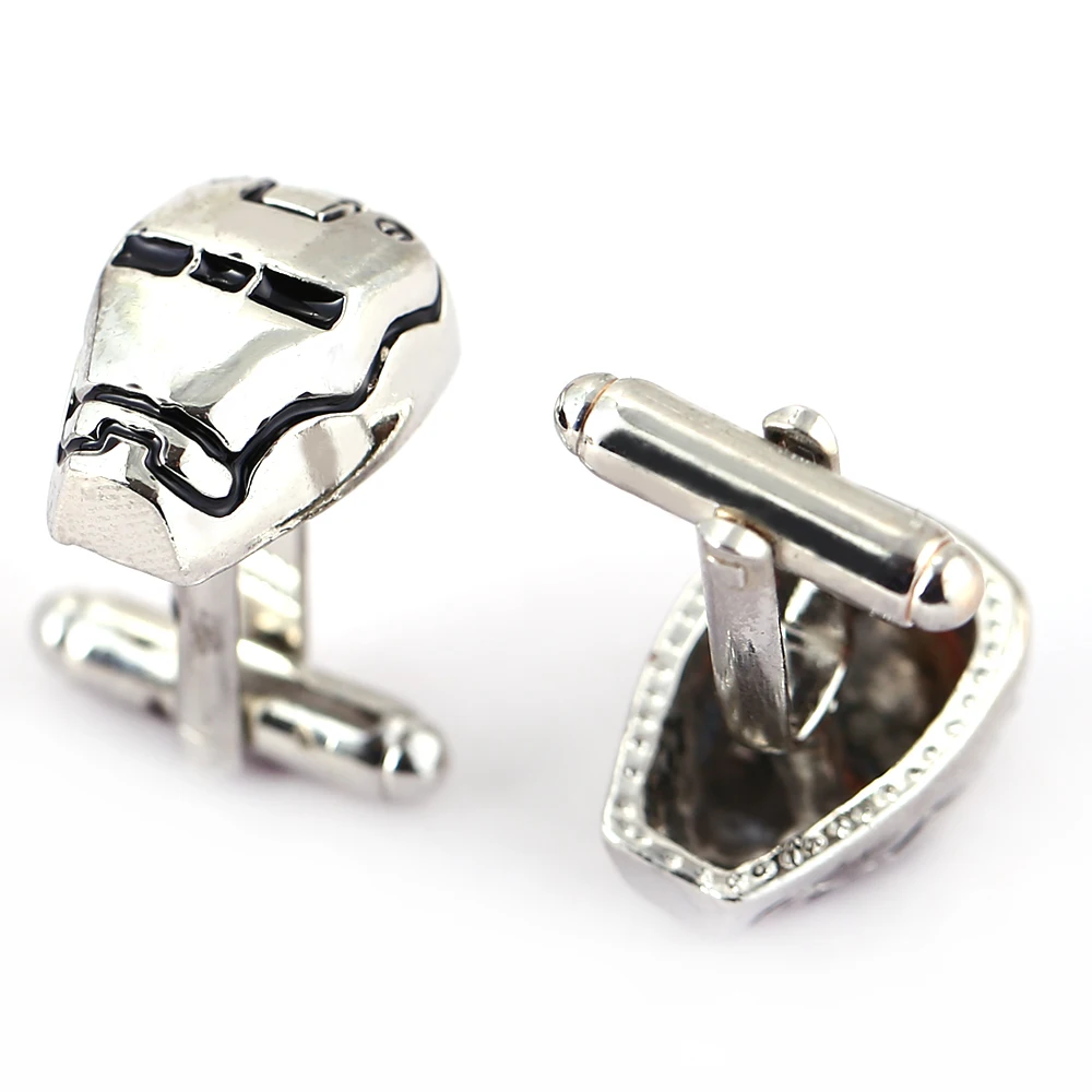 new arrival Iron man Suit Shirt Novelty Cufflink For Men Enamel