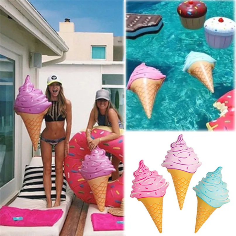 

Swimming Rings Water Ice cream inflatable swimming pool toys float funny kids summer Pool accessories for Party #2y17