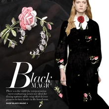 Jenny story1986шелковая вышивка, Eugen пряжа ткань, ткань Микро Прозрачный Скелет вышитая ткань черная вышивка