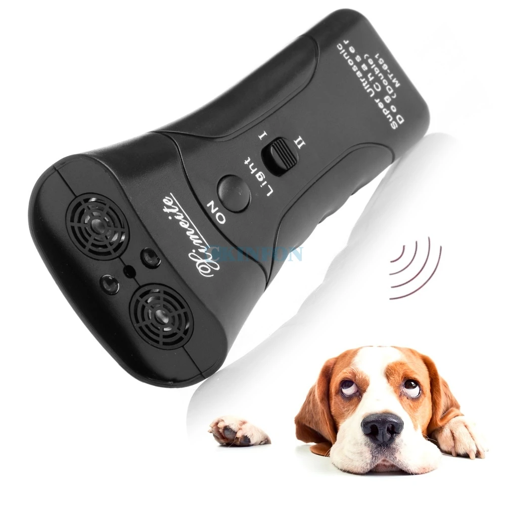 

DHL 100PCS New Ultrasonic Dog Chaser Stop Aggressive Animal Attacks Repeller Flashlight