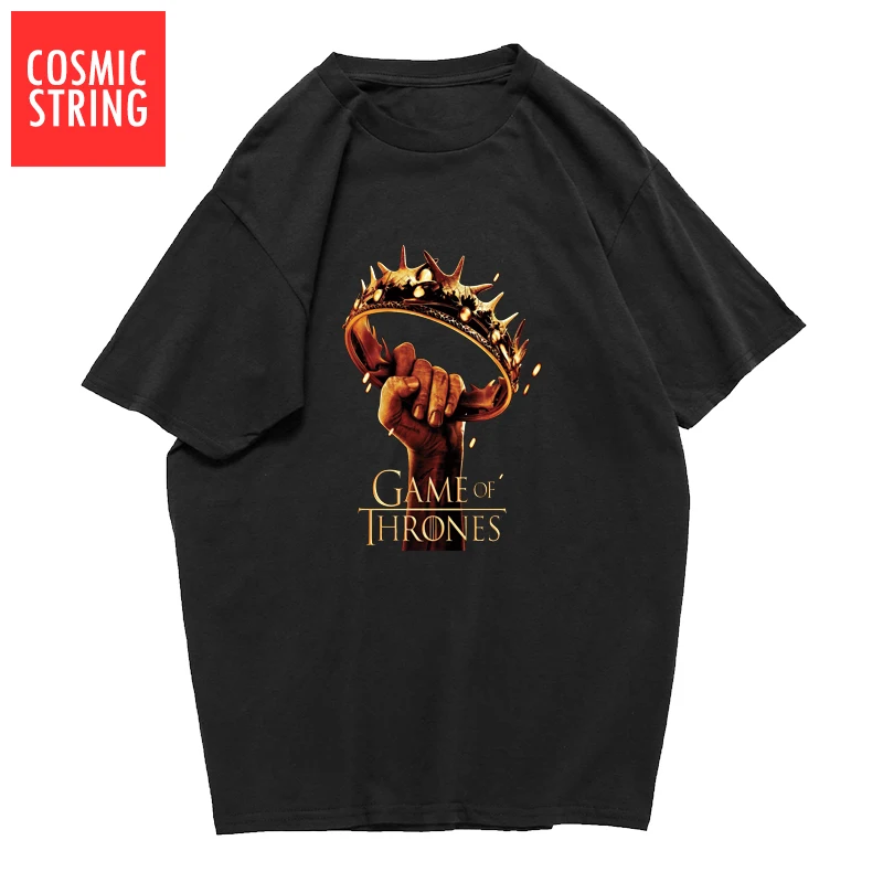 COSMIC STRING 100% cotton casual short sleeve cool summer men T shirt loose o-neck men tshirt o-neck T-shirt male tee shirts