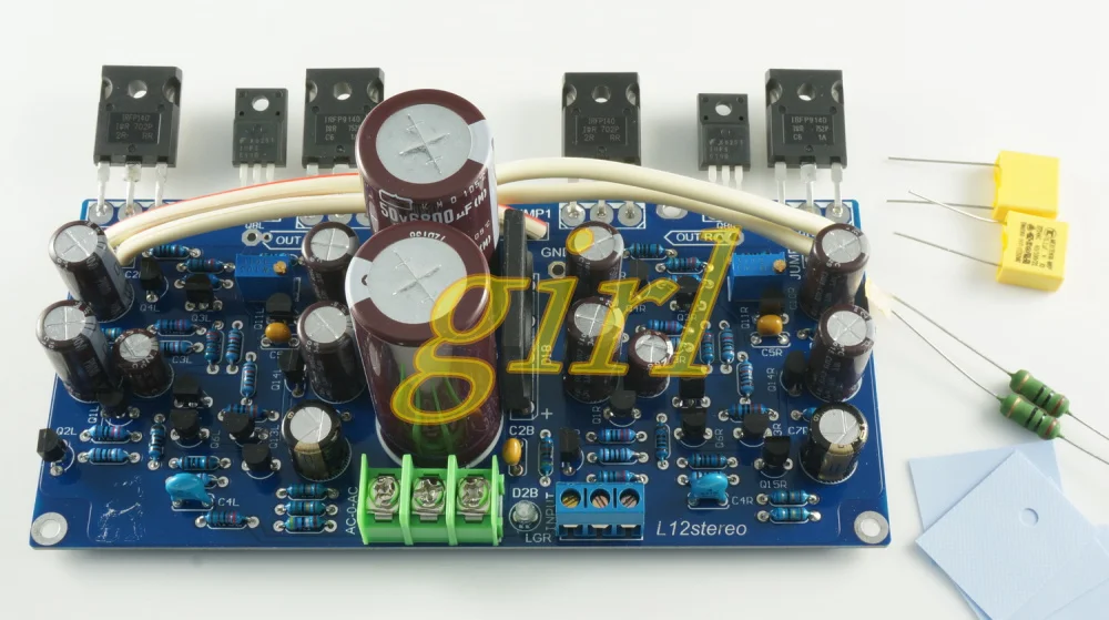 L12 power amplifier board finished dual channel fet output with