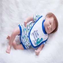 20 inch 50 cm Silicone baby reborn dolls, lifelike doll reborn Fashion Blue piece clothes sleeping baby