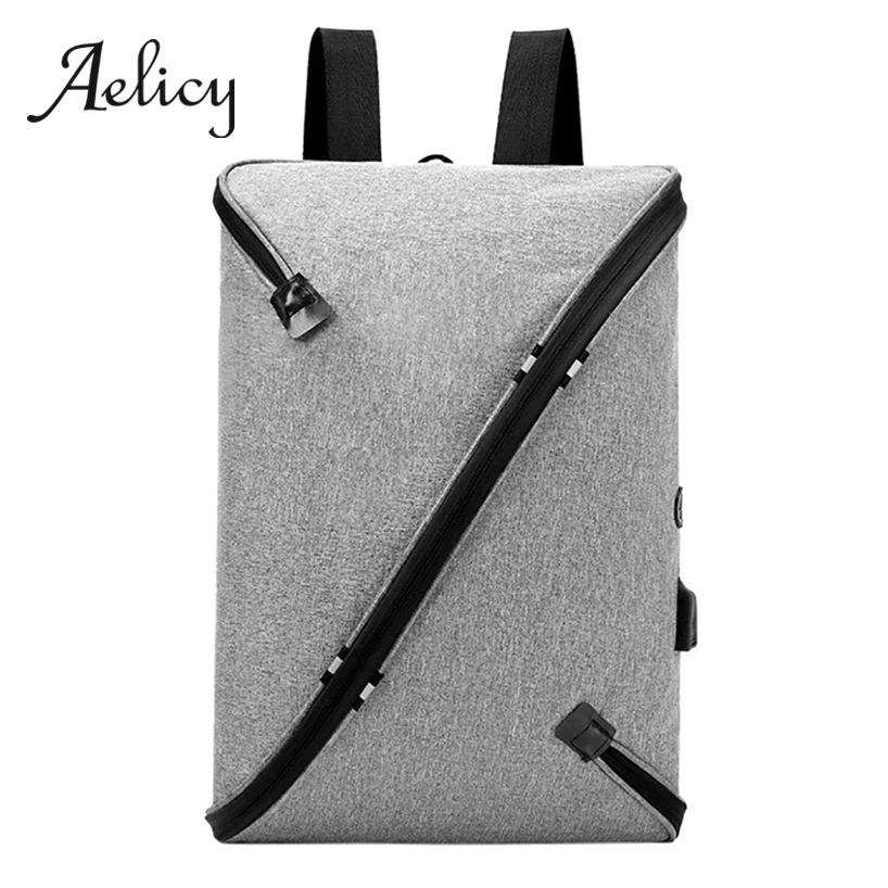 Рюкзак Aelicy мужской деловой с usb разъемом для ноутбука модный дизайн|Рюкзаки| |
