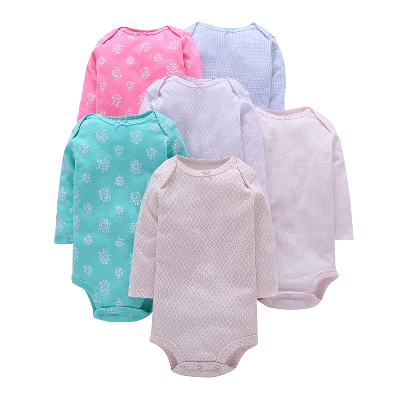 

6Pcs/Lot Summer Baby Girl Bodysuits Pink Blue White Long Sleeves Print Cotton Baby Jumpsuit Baby Girl Clothes Sets ROBG079721877