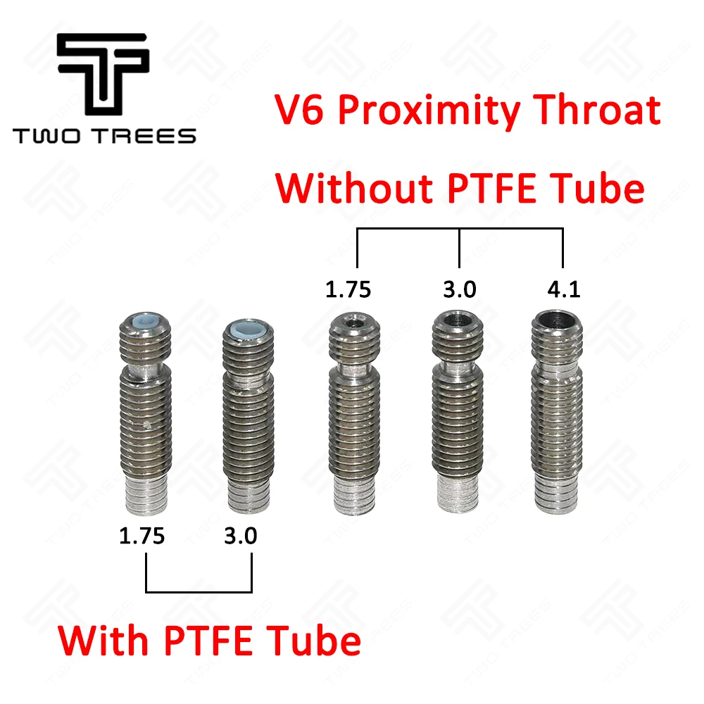 

3D Printer Part V6 Throat Heat Break Hotend M6 For 1.75 /3.0/4.1mm Filament Stainless Steel 3D Printer and v5 Proximity Throat