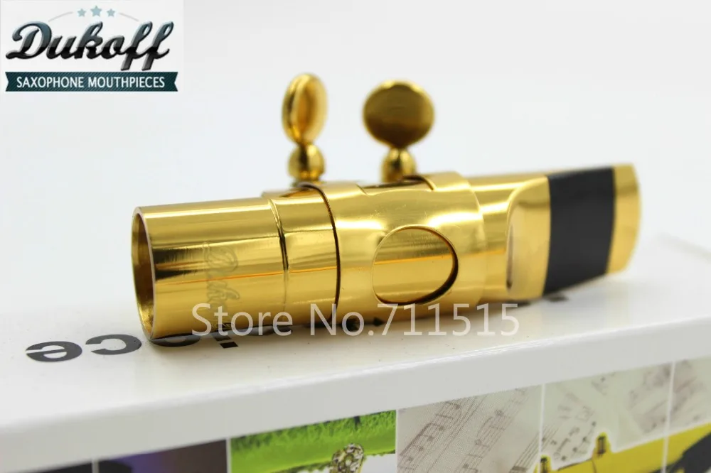 

Gold Lacquer Dukoff Metal Saxophone Mouthpiece For Tenor Soprano Alto Saxophone High Quality Sax Accessories Size 5 6 7 8 9