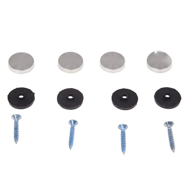 

4 Pcs 20mm Dia Stainless Steel Cap Cover Decorative Mirror Screws Widely used for being fixed on glass mirrors or furnitures to