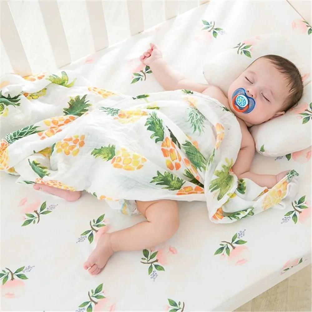 

2 Layers Baby Swaddle Wrap Newborn Blanket Cotton Muslin Swaddle for Infant Kids Bath Towel Baby Bedding Sheet Play Mat