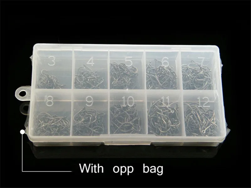 500pcs Fishing Hook Jig Hooks with Hole Fly Fishing Tackle Box 3# -12# 10 Sizes Carbon Steel Fishhooks Carp Fishing Accessories4