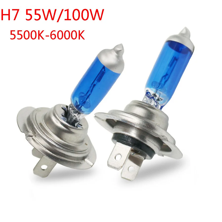 

2PCS H7 Xenon Halogen Low Beam Light Bulbs Auto HeadLight Bulb 5500-6000K 12V 55W Parking Car-Styling For Chevrolet Ford