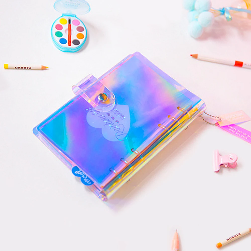 

Spiral Notebook Planner Organizer Dividers Agenda Weekly Personal Travel Diary Journal Transparent Rainbow Note Books