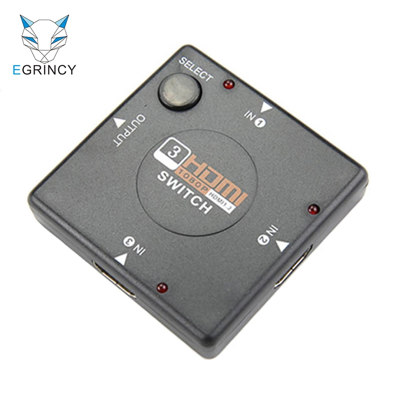 Hot 1Pcs Wholesale Mini 3 Port HDMI Switch Switcher Splitter 3 Input 1 Output HDMI Selector Cable For PS3/4 HD TV 3D 1080P Video
