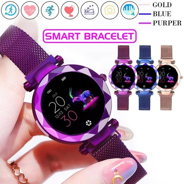 

Women Fashion Luxury Smart Watch Bluetooth Wirstband Pedometer Heart Rate Monitor Female Physiological Monitoring For IOSAndriod