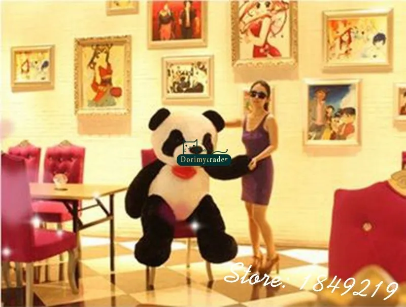 Dorimytrader Jumbo Plush Soft Animal Panda Toy Giant Stuffed Cartoon Heart Panda Doll Great Baby Gift Free Shipping DY61125 (4)