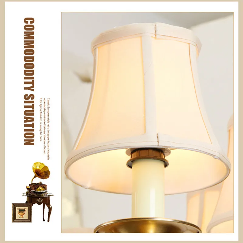 1 комплект, европейский стиль, светодиодный подвесной светильник для дома, гостиной, Креативный светодиодный светильник в стиле АР-деко, лампа с классическим украшением, медная лампа