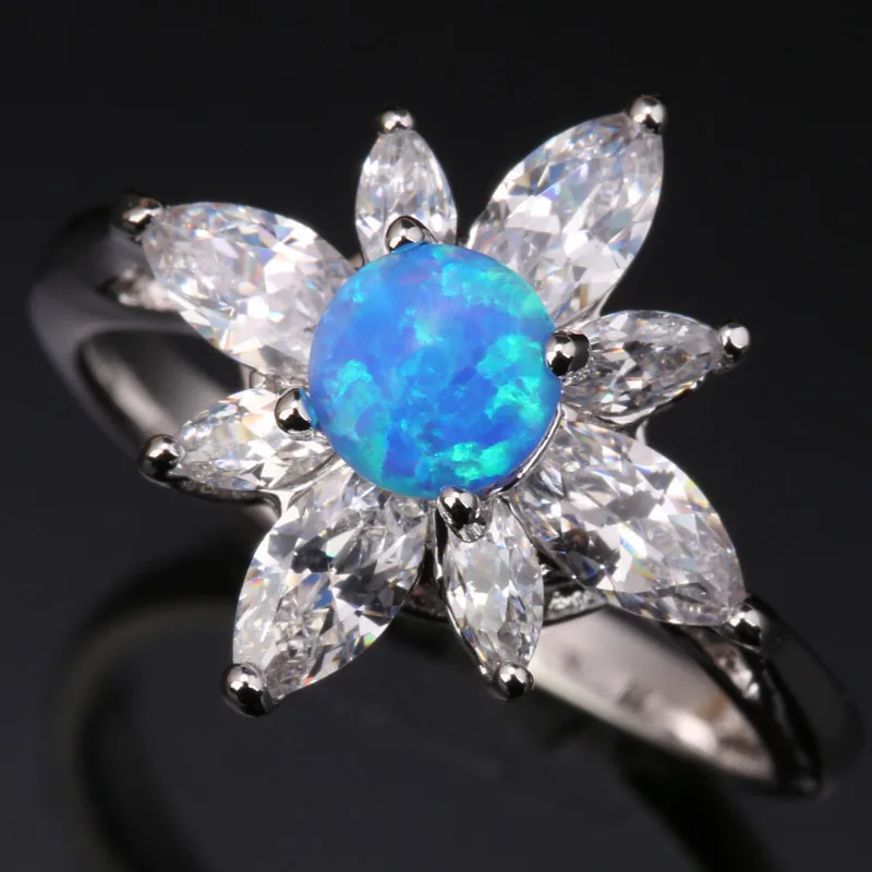 Aliexpress.com : Buy Bezel Setting Blue Fire Opal & White