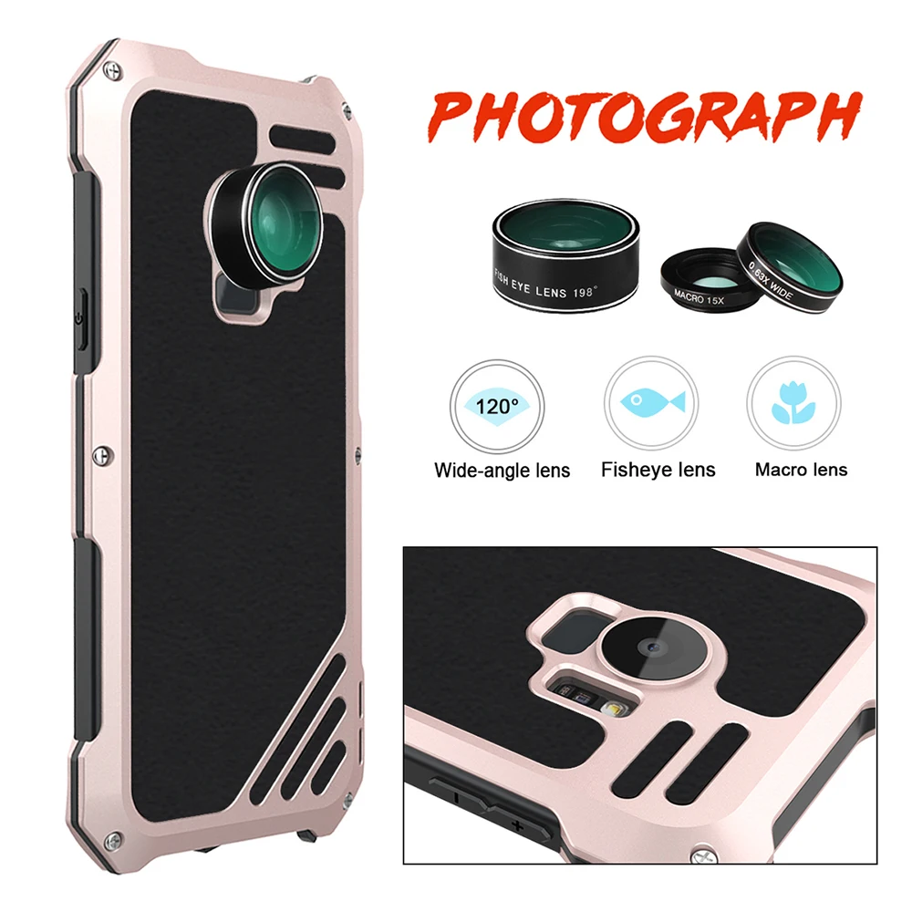 3 in 1 Back Fisheye Kits Wide Angle Macro Camera Lens Antiknock Waterproof Protective Case For Samsung S8+S9 plus S7 S7edge Case (4)