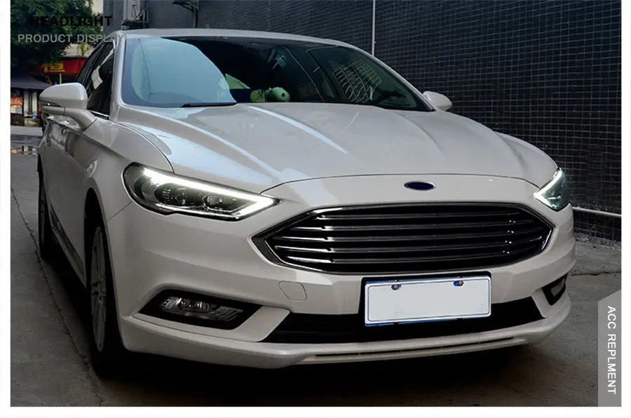 2 шт. светодиодный фары для Ford Fusion/Mondeo 17-19 светодиодный автомобильный фонарь ангельские глазки ксенон HID комплект Противотуманные фары светодиодный дневные ходовые огни