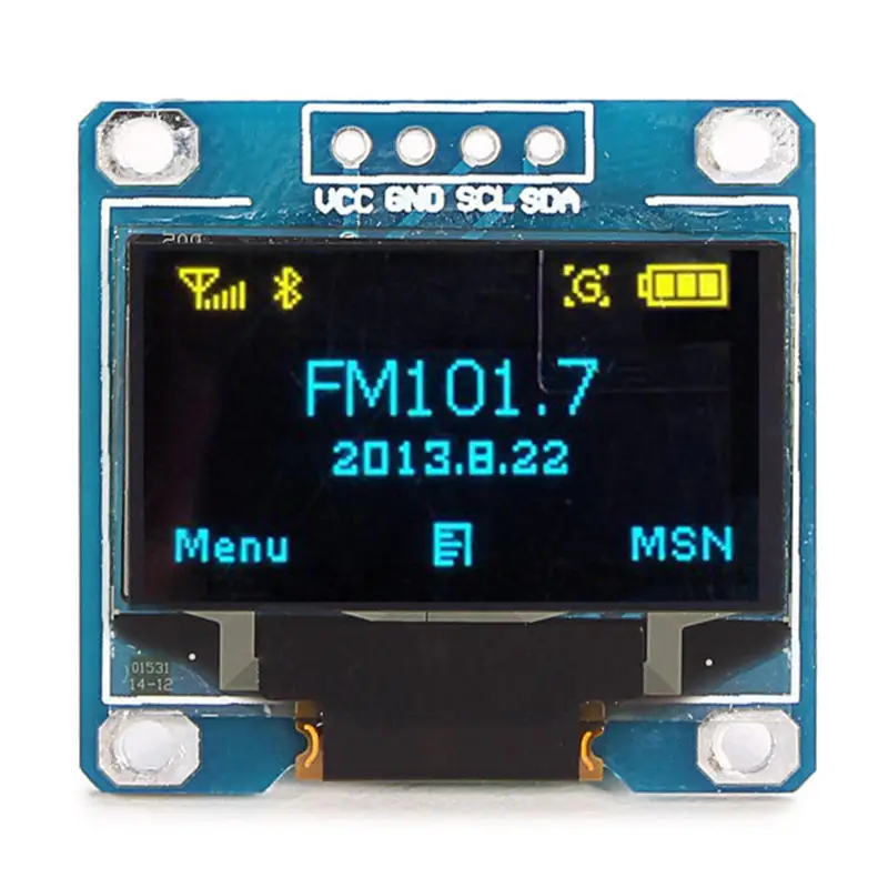 

2017 New Electronic kit Circuit Board 0.96 Inch 4Pin Blue Yellow IIC I2C OLED Display Module For Arduino LED Modules