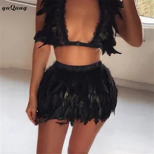 Черные юбки сексуальные для вечеринки, клуба, мини-юбки женские перьевые сексуальные панковские короткие юбки для ночного клуба для женщин Jupe женские юбки Mujer