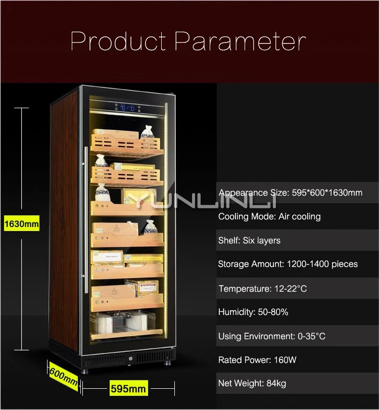 Постоянная температура и влажность однодверный шкаф для сигар однотемпературный умный дисплей шкаф для сигар 6 уровень 20