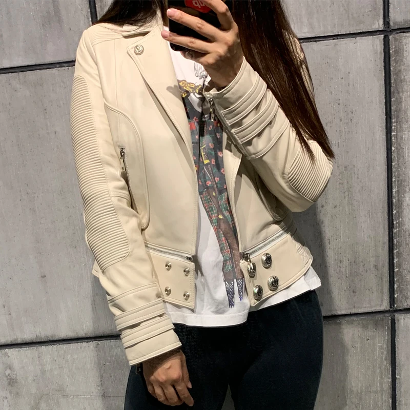

real leather jacket women genuine leather jacket soft and thick lamb skin