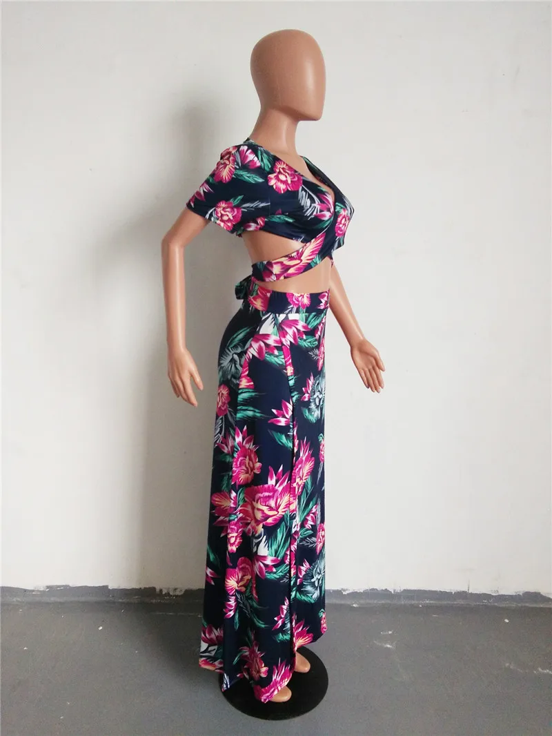floral print skirt 2 piece set-2