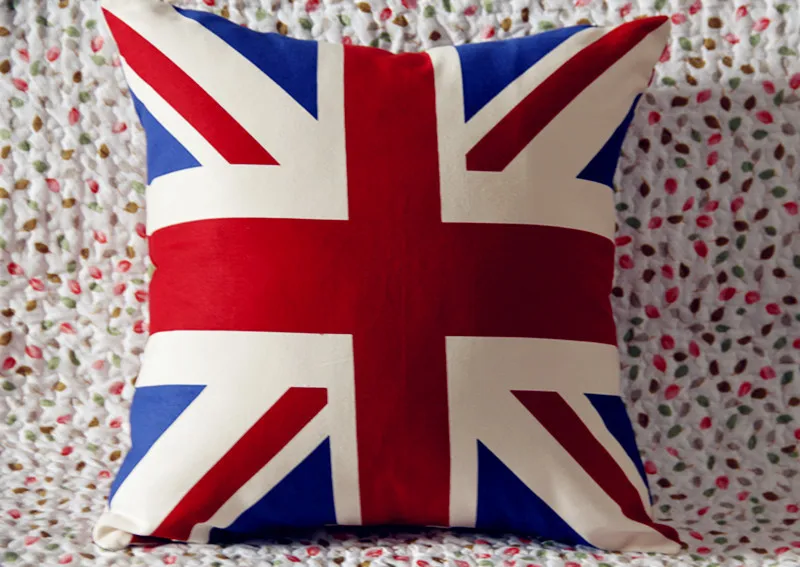 British flag print cotton cushion cover usa america flag Eiffel Tower