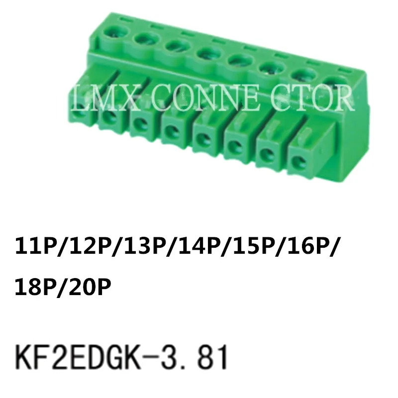 

20PCS/Set 3.81mm KF2EDGK Pitch PCB Pluggable Terminal Block Connector 11P/12P/13P/14P/15P/16P/18P/20P Square Buckle Hole Seat