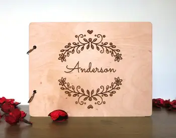 

Wedding Guest Book, Personalized Wedding Book, Rustic Wedding Guests Book