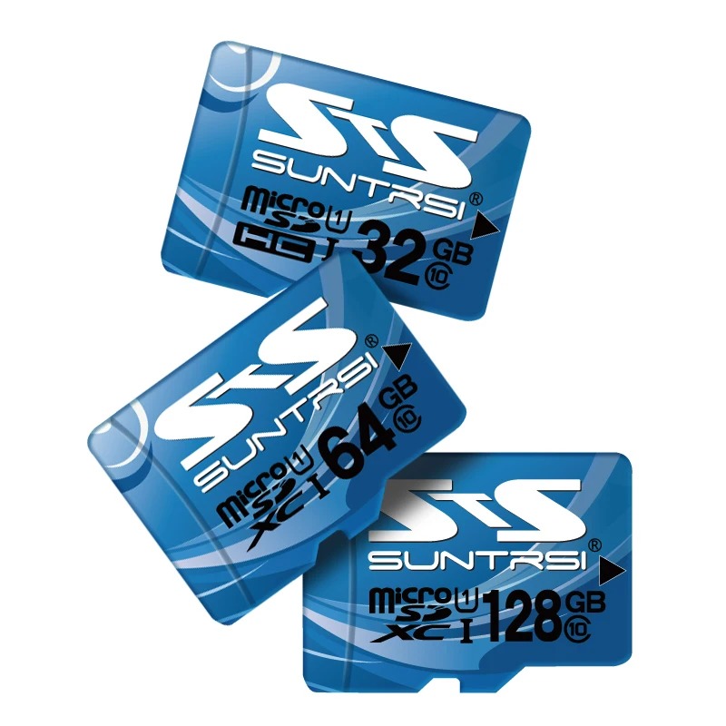 Suntrsi Micro SD карта 32 Гб Высокая скорость класс 10 16 Гб/64 ГБ реальная емкость 128 мини