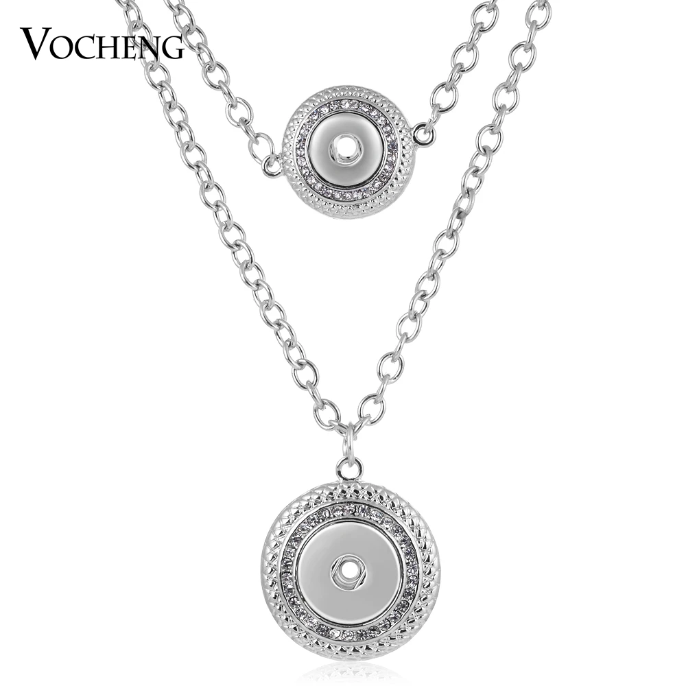 10pcs/lot Wholesale Vocheng Snap Button Charms Combo Necklace Double