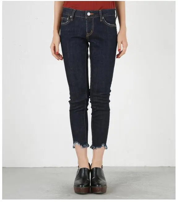 

Harem Pants Female Women's Jeans Pants Low Rise Pocket Zipper Crotch Pants Tight Black Lycra Leggings XC749