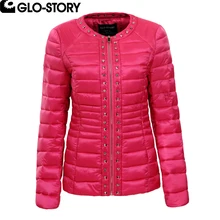 GLO-STORY для женщин с o-образным вырезом приталенная осенне-зимняя куртка пальто Женская Зимняя Куртка парка WMA-4547
