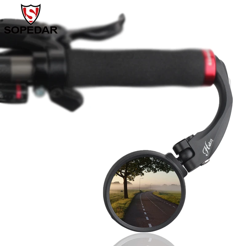 Flexible Bike Mirrors Clear Bicycle Rear View Mirror MTB Bike Bar Ends